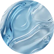 Blue glass object with swirling pattern