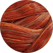Close-up of a ball of red-brown yarn